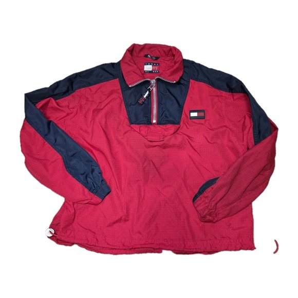Tommy Hilfiger Other - Tommy Hilfiger Vintage 90s Red Pullover Windbreaker Jacket Flag Logo L